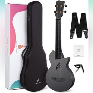 Enya black acoustic ukulele